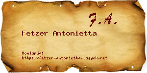 Fetzer Antonietta névjegykártya